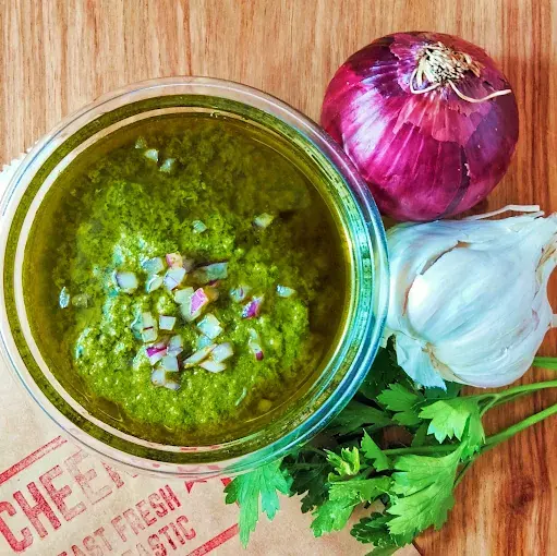House-made green herb sauce with onion and garlic